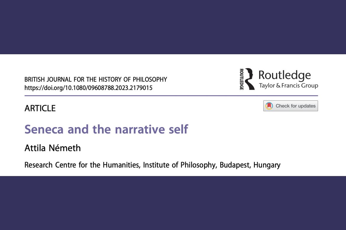 Megjelent Németh Attila tanulmánya a British Journal for the History of Philosophy (Routledge) folyóiratban