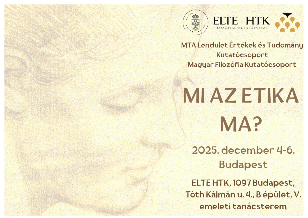 "Mi az etika ma?" konferencia december 4-6-án